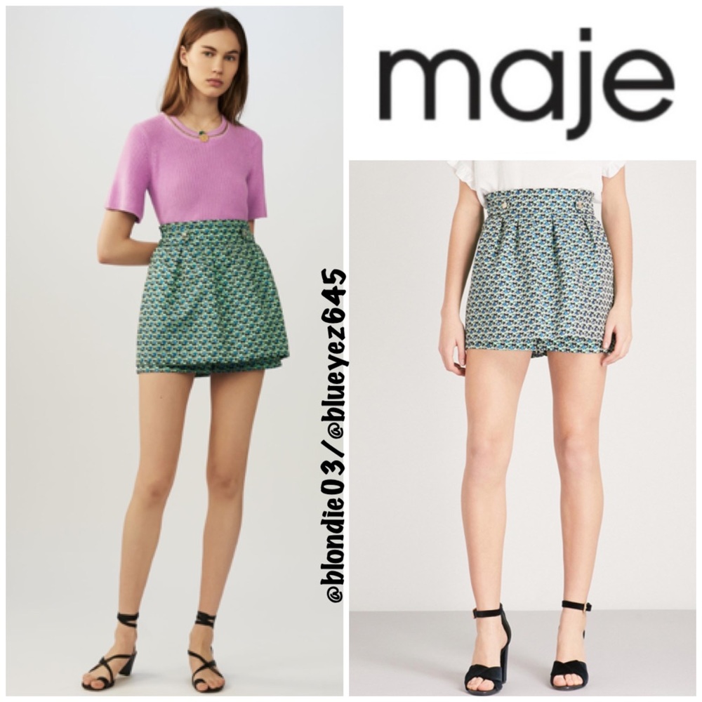 Maje Iden floral jacquard shorts skort 36/US 4